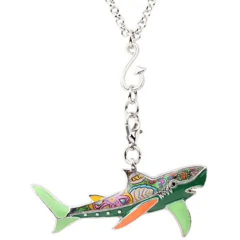 Multicolor Shark Necklace