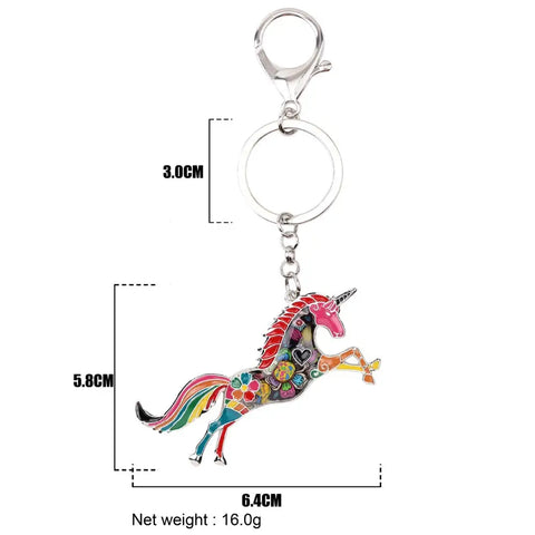 Multicolor Unicorn Keychain