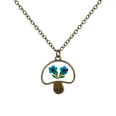 Mushroom Shaped Flower Necklace