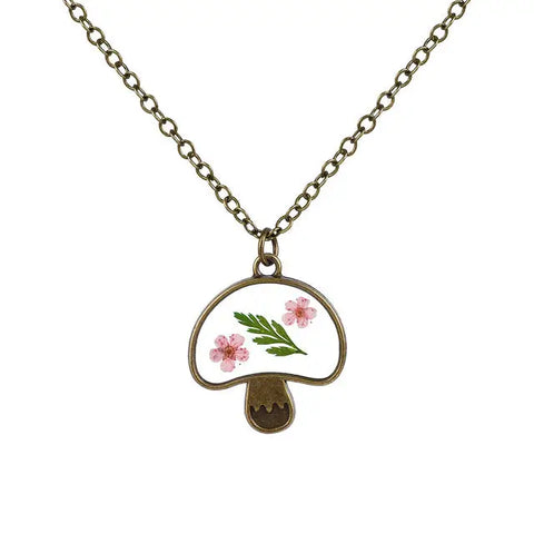 Mushroom Shaped Flower Necklace