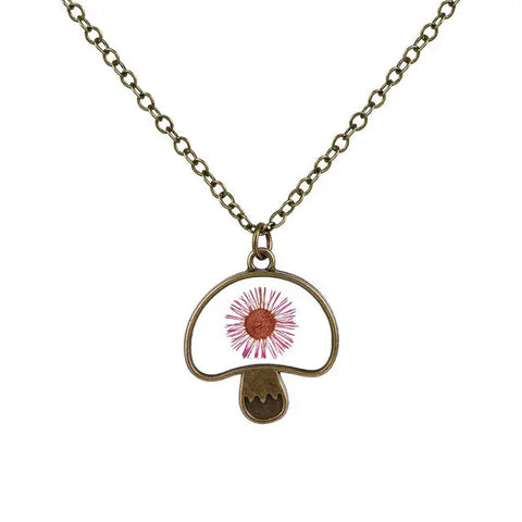 Mushroom Shaped Flower Necklace