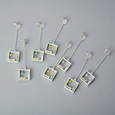 My Cat Silver Earrings