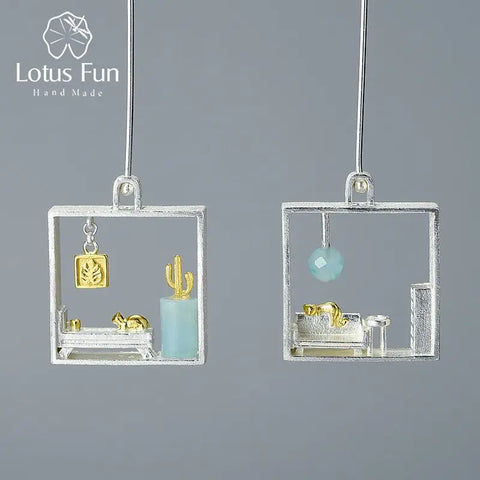 My Cat Silver Earrings