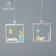 My Cat Silver Earrings