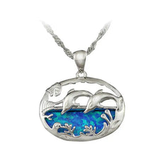 Opal Ocean Dolphin Necklace