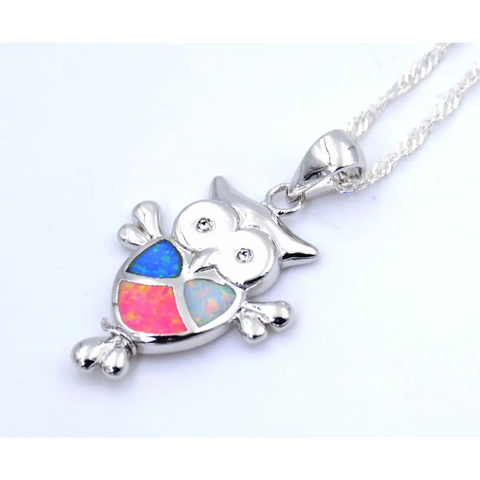 Opal Owl Necklace