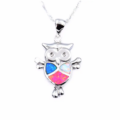 Opal Owl Necklace