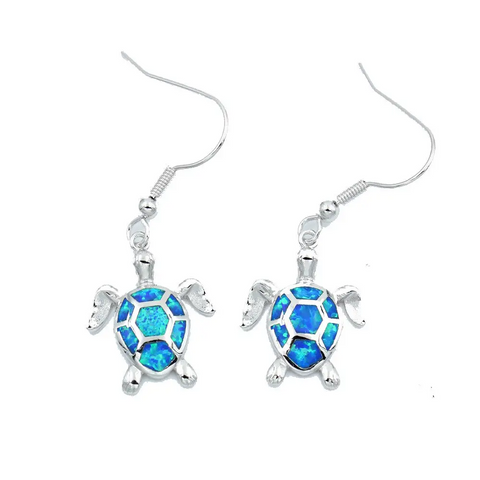Opal Turtle Earrings