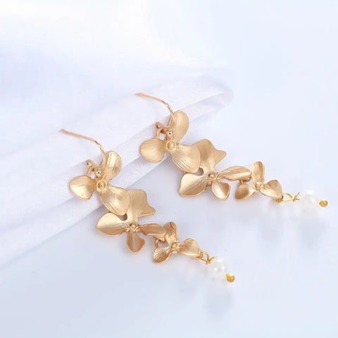 Orchid Flower Earrings