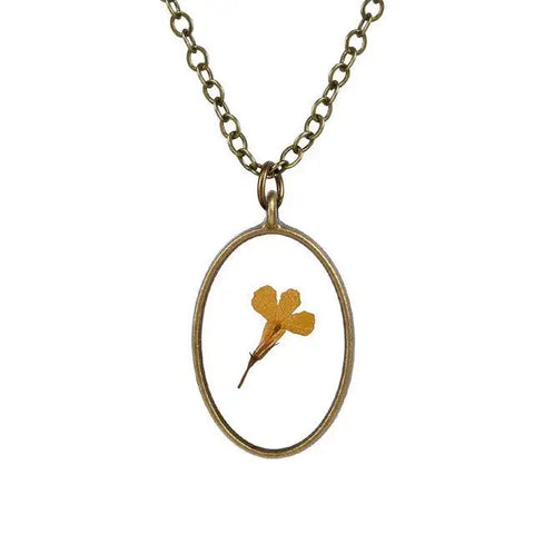Oval Shaped Flower Necklace