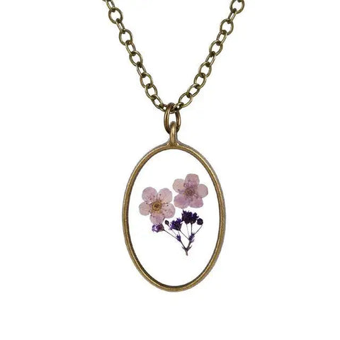 Oval Shaped Flower Necklace