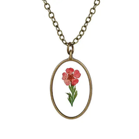 Oval Shaped Flower Necklace