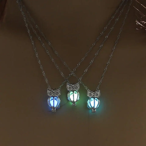 Owl Glow in the Dark Necklace