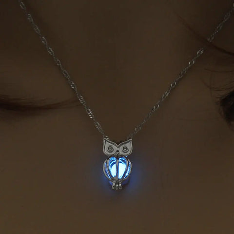 Owl Glow in the Dark Necklace