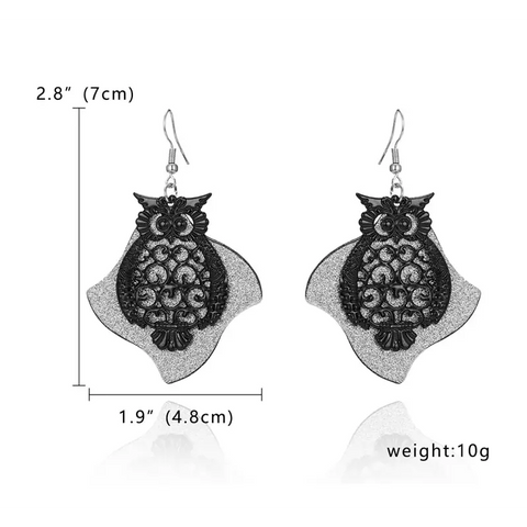 Owl Metal Scrub Earrings