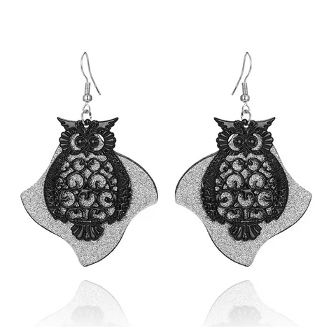 Owl Metal Scrub Earrings
