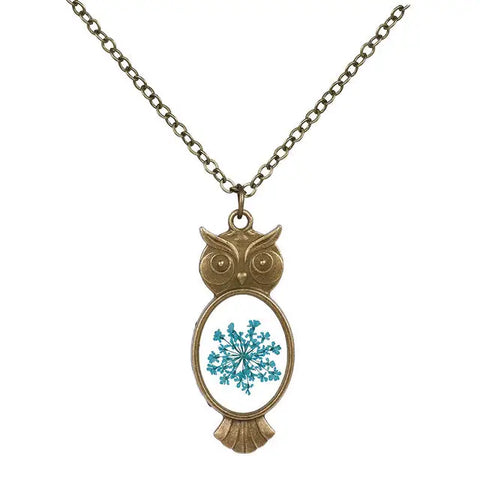 Owl Shaped Flower Necklace