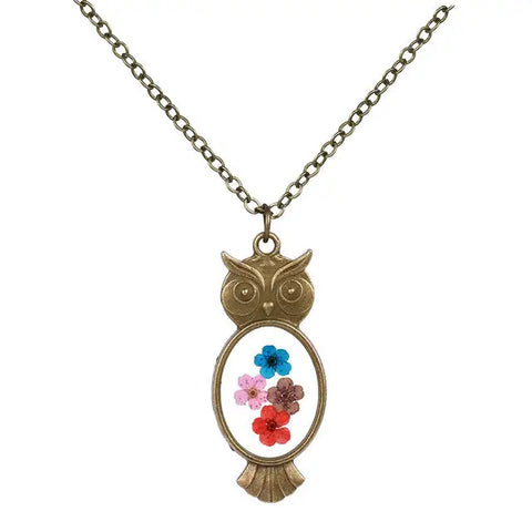 Owl Shaped Flower Necklace