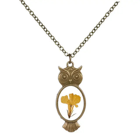 Owl Shaped Flower Necklace
