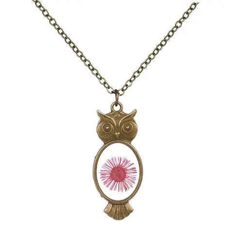 Owl Shaped Flower Necklace