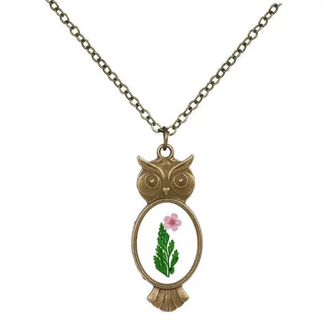 Owl Shaped Flower Necklace