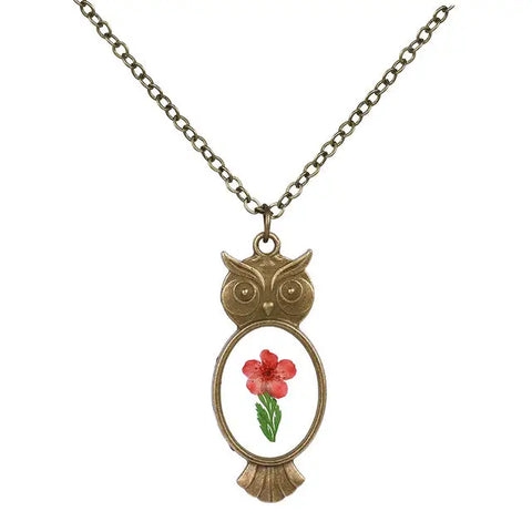 Owl Shaped Flower Necklace