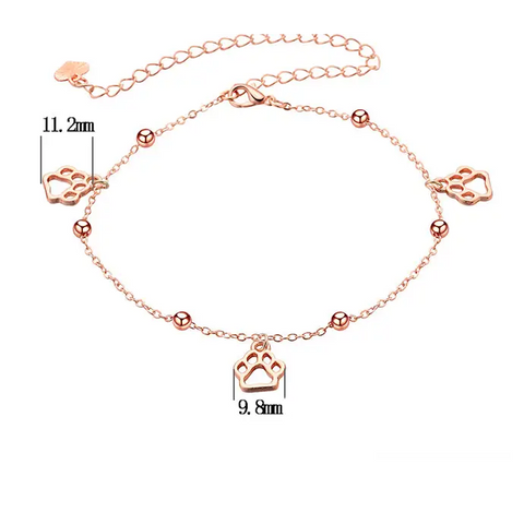 Paw Print Anklet