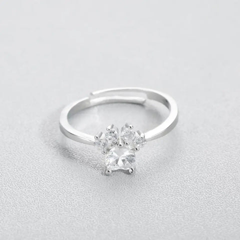 Paw Rhinestone Ring