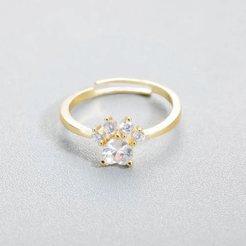 Paw Rhinestone Ring