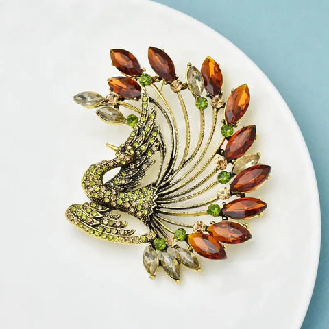 Peacock Brooch