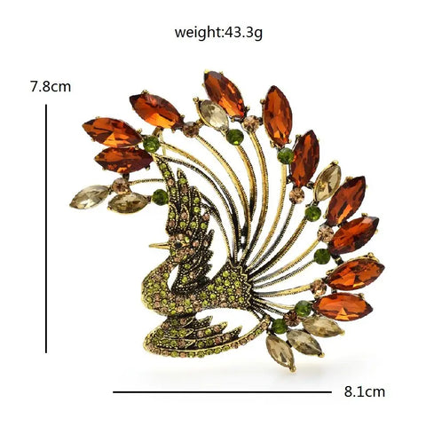 Peacock Brooch
