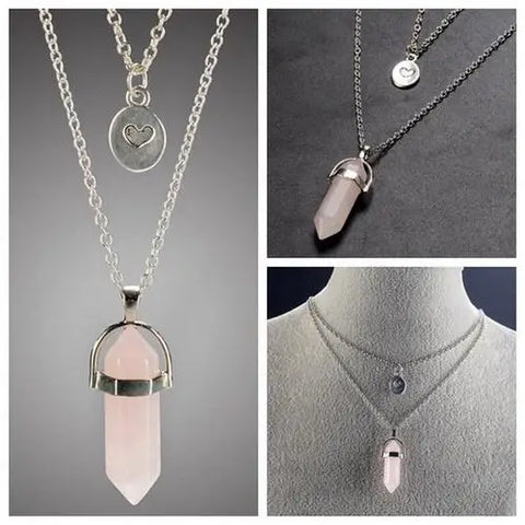 Pink Crystal Layered Necklace