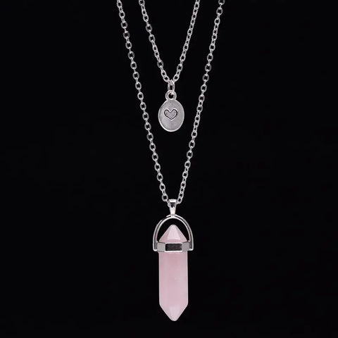 Pink Crystal Layered Necklace