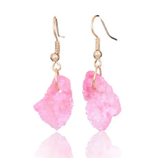 Pink Druzy  Stone Earrings
