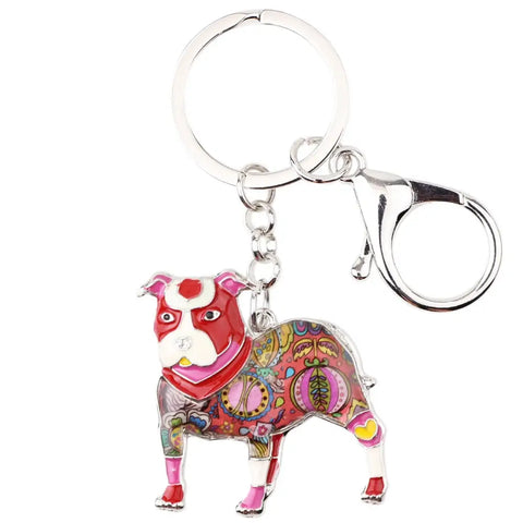 Pit Bull Multicolor Keychain