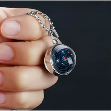 Planets Rotation double Glass Necklace
