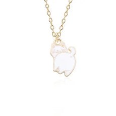 Playing Cat Enamel Necklace