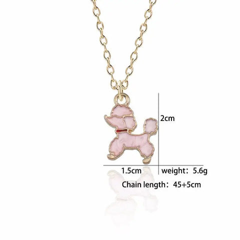 Poodle Enamel Necklace