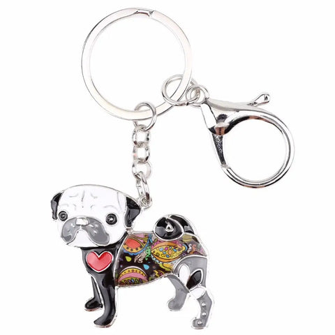 Pug Multicolor Keychain