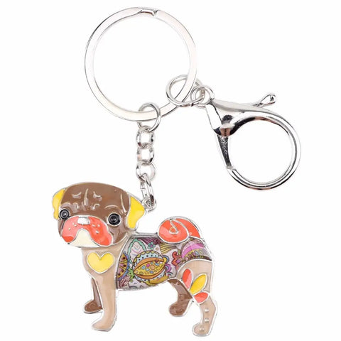 Pug Multicolor Keychain