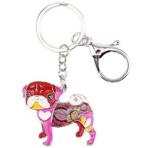 Pug Multicolor Keychain