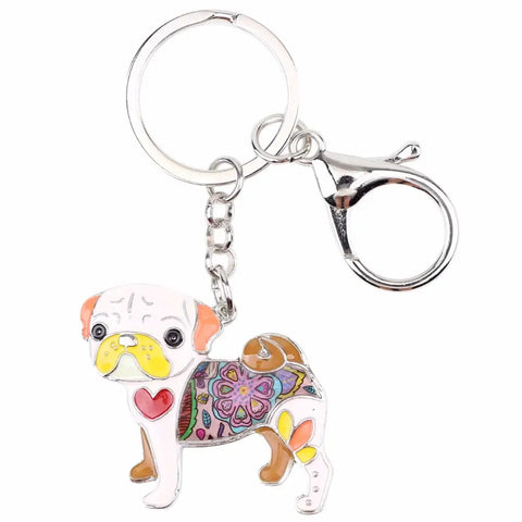 Pug Multicolor Keychain