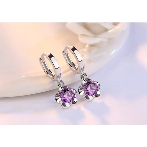 Purple Flower Earrings (75% off)