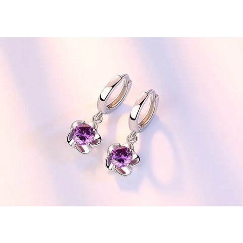 Purple Flower Earrings (75% off)