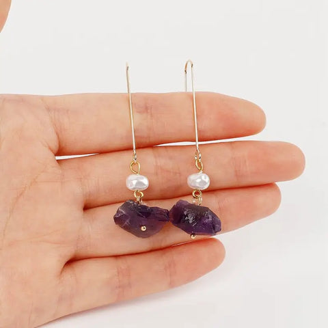 Purple Stone Earrings