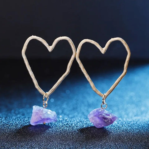 Purple Stone Earrings