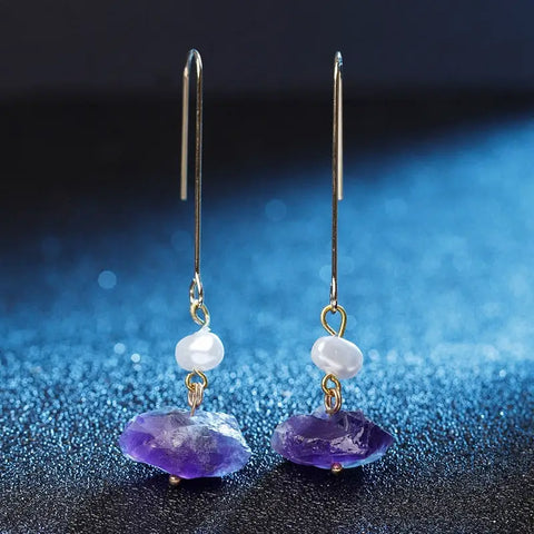 Purple Stone Earrings