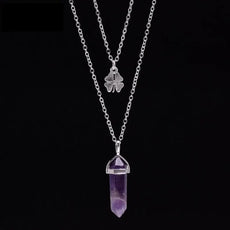 Purple Stone Layered Necklace