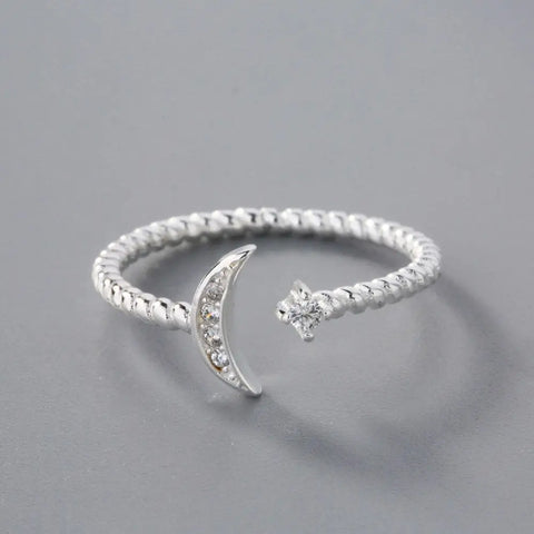 Quarter Moon Adjustable Ring