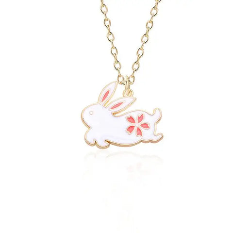 Rabbit Enamel Necklace